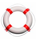 Weisser Rettungsring mit roten Streifen, 65 cm